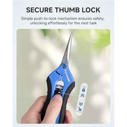 Fondwell 6.5" Pruning Shears Trimming Scissors: 2 Pack of Small Garden Snips with Micro Tip - Plant Clippers of High Cutting Efficiency
