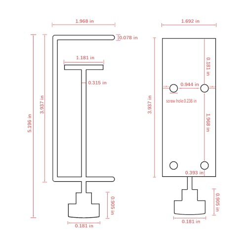 3 inch C-Clamp with Four Small Holes in the back, 1-Pack Adjustable Desk C Clamps for Range 0.35"~3.37", Versatile Clamp for Brake, Parts Assembly, Fastening, Welding, Woodwork, Metal Work