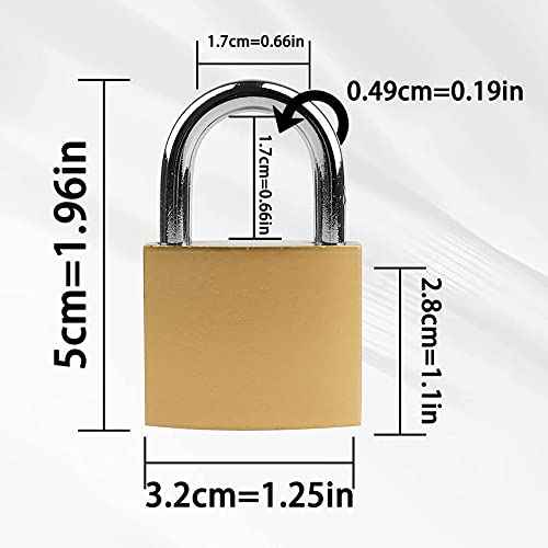 2 Pcs Small Keyed Padlocks, Locker Lock, Locks with Keys 32mm, Gold, Compact, Hardened Alloy, Securing Luggage, Gym Lockers