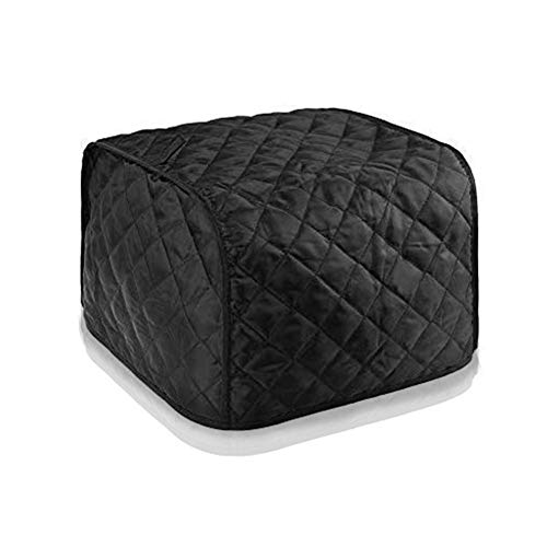 BlueCell Quilted Four-Slice Toaster Cover, Polyester Dust-Proof, Black