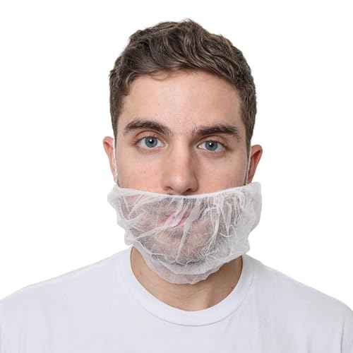 Beard Nets, Disposable Beard Covers, Beard Net for Food Service, Cooking, Cleaning, 18" and 21"