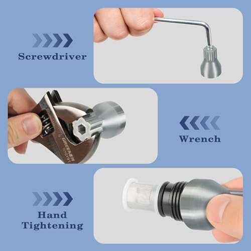 Brolena Silver 3-in-1 Water Heater Filter Removal Tool & Replacement Filters Kit for Rinnai