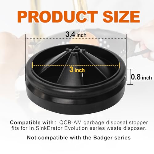 MMXIANG QCB-AM 3 3/8" Garbage Disposal Stopper – 2 Pack, Silicone Splash Guard for In.SinkErator Evolution