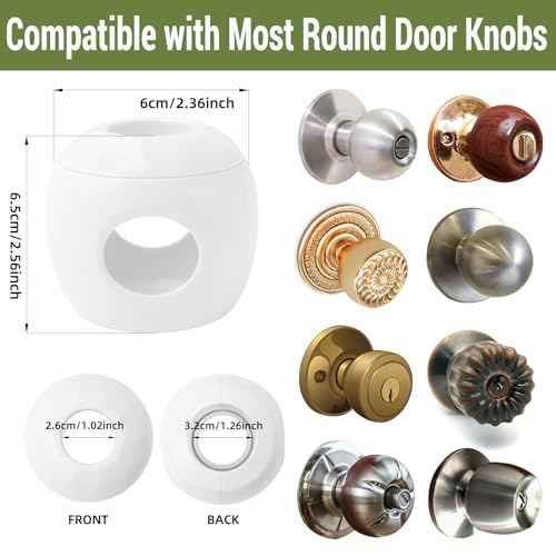 Child Safety Door Knob Covers 4 Pack Reusable Baby Proof Door Knob Locks Baby Proof Door Handle Protector for Kids Universal Fit Easy Grip Lockable Design No Tools Needed