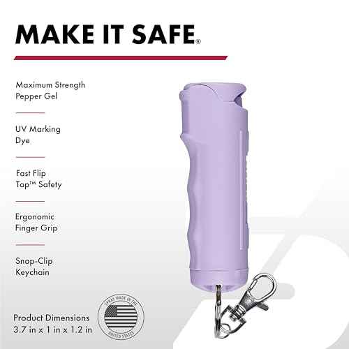 SABRE Pepper Gel with Fast Flip Top, Maximum Strength OC Spray, Snap Clip for Easy Carry and Fast Access, Finger Grip for More Accurate and Faster Aim, UV Marking Dye, 0.54 fl oz, Easy to Use Safety
