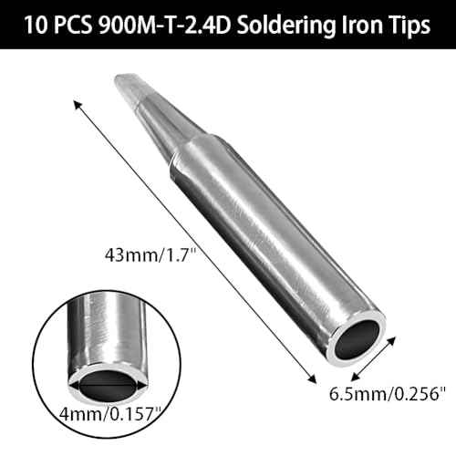 10 PCS 900M-T-2.4D Soldering Iron Tips Replacement Solder Tips Kit Compatible with Hakko, Radio Shack, Atten, Quick, Aoyue, Yihua, Vastar Soldering Station, Welding Equipment & Accessories