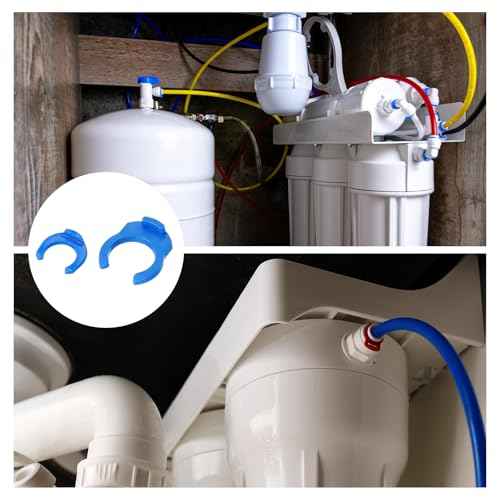 uxcell 40Pcs 1/4 Inch 3/8 Inch Locking Clip Set for RO Water Filtration Systems Tube Quick Connect Lock Clamps Fitting Replacement Parts, Blue