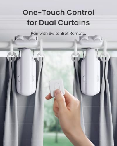 SwitchBot 2025 Automatic Curtain Opener for Double Side with Remote - WiFi & App Control, Hub Compatible, Upgraded Version