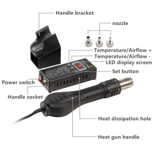 8858+ 110V 680W SMD Hot Air Gun Hot Air Welder Rework Station Soldering Station 3 Nozzles Mobile Phone Repair Tool