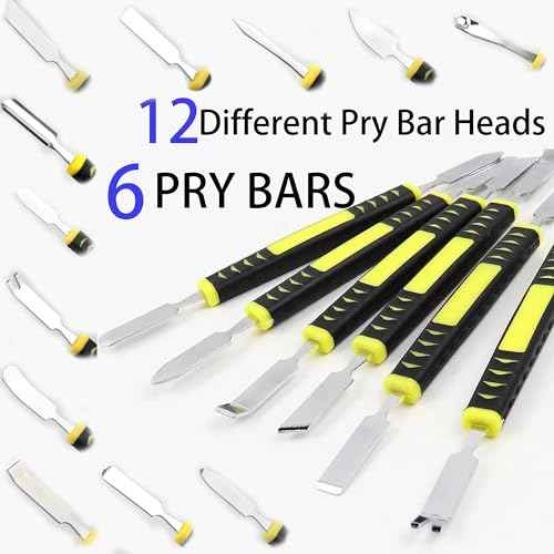 Metal Crowbar 6-Piece Dual-Ends Small Metal Spudger Pry Opening Repair Tools Kit,Professional Repair Tool Kit for Phone, Laptops, Tablet, Mobile Phone, Watch, Digital Home Appliance