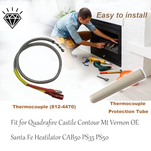 Replacement Thermocouple 812-4470 with Protection Tube Bundle Kit for Castile Contour Mt Vernon