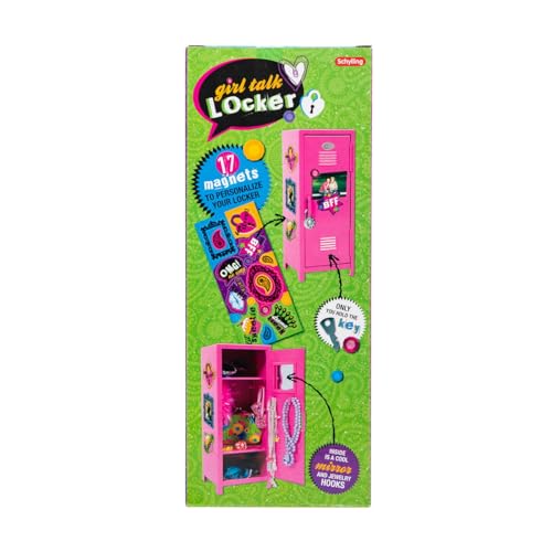 Girls Talk Mini Locker with Magnets & Lock - Pink Metal Storage Cabinet for Kids