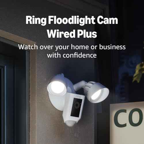Ring Floodlight Cam Wired Plus ? Outdoor home or business security with motion-activated 1080p HD video and floodlights, (2021 release) White