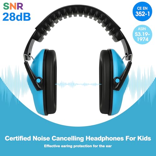 Floriogra Kids Noise Cancelling Headphones Blue 28dB SNR Hearing Protection
