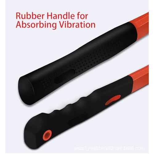 16 oz Rubber Mallet Hammer with Shock-absorbing Fibre Handle Soft Blow Tasks without Damage Double-Faced Soft Mallet for Camping, Flooring, Tent Stakes, Woodworking (16 oz)