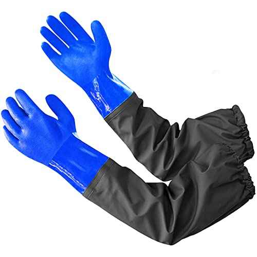 Chemical Resistant Nitrile Gloves Long Rubber Gloves Heavy Duty Long Gloves for Cleaning Suitable for Women and Men