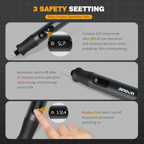 Cordless Soldering Iron Kit, 12S Fast Heat Soldering Iron, Variable Temp 392¢µ-842¢µ£¨200¡É- 450¡É), 3 Protections & Memory Function, Includes 3 Tips for Electronics/Jewelry Precision Repair