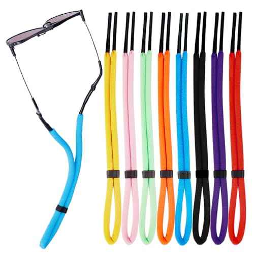 8 Pcs Floating Sunglasses Straps Buoyant Glasses Retainer for Water, Universal Adjustable Floatable Eyewear Lanyard for Boating Kayaking Fishing Paddleboarding Beach Lake Pool