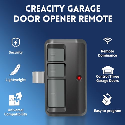 CreaCity 2 Pack Garage Door Remote Control for LiftMaster Chamberlain Craftsman - Black