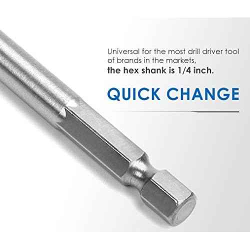 Luckyway 6-Piece 3/8 Inch to 1 Inch Spade Drill Bits Set for Wood, Plastic, Aluminum Hole Cutting