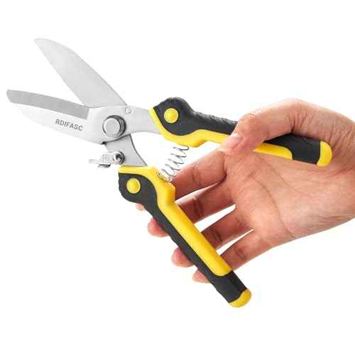 Heavy Duty Scissors Industrial, Tin Snips Heavy Duty,8 Inch Metal Shears,Multi-Purpose Cutter with Comfort Grips,Metal Snips of Cable Wires,Thin Iron,Cardboard