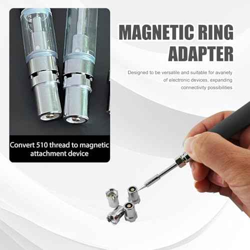 4PCS 510 Thread Magnetic Adapter Kit, Universal Threaded Screw Converter for Soldering Iron, Metal Connector Adapters for Circuit Board Repair Tools