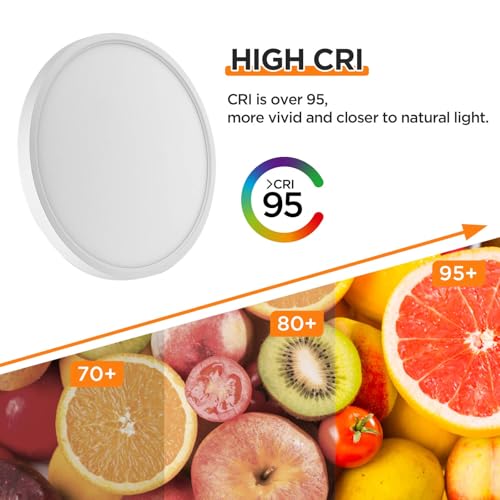 TALOYA 12 Inch LED Ceiling Light 20W Flush Mount with 5 Color Temperatures - White, 1 Pack
