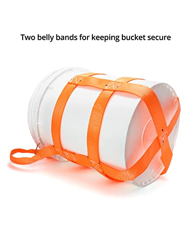 QWORK 2 Pack Bucket Sling for 5 Gallon Buckets, 200lb Load Capacity with Belly Bands