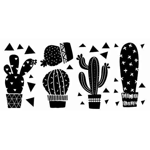 RoomMates RMK3648SCS Black Geo Cactus Peel and Stick Wall Decals
