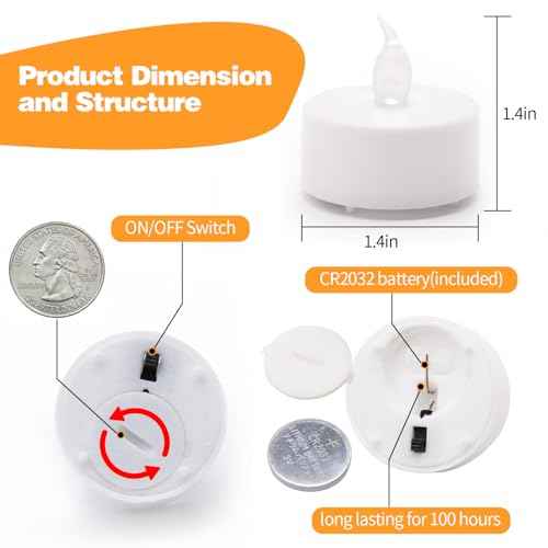KOABY 12/24/50/100/200/400 Pack LED Tea Lights, Flickering Warm White Lights, Battery Operated