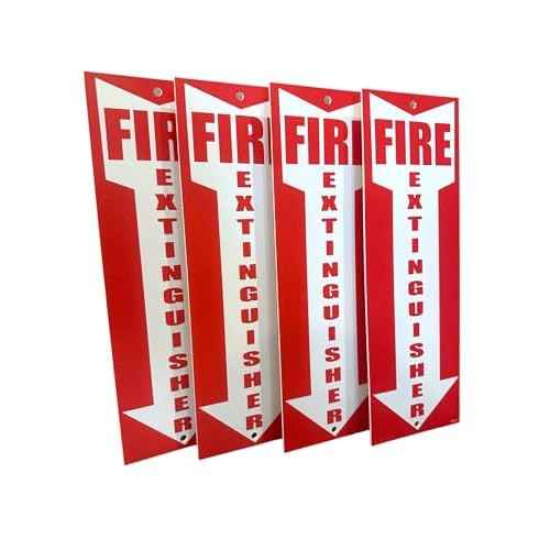 (4 pack) Fire Extinguisher Signs Fire Extinguisher For Business Office or Warehouse 80 mil Thick Plastic