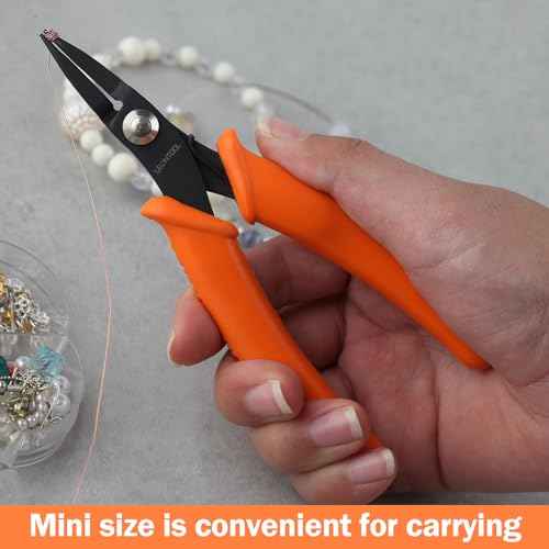 5-Inch Long Nose Pliers Specialty Pointed Nose Tweezer Nose Pliers 1mm Diameter Tip Mini Needle Nose Chain Nose Pliers Flat Smooth Jaw Precision Pliers Jewellery Making Tool