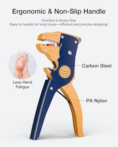 VCELINK Blue Wire Stripper and Cutter, Automatic 14-24AWG, Multifunctional