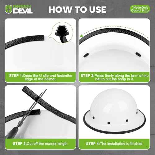 GREEN DEVIL Full Brim Guard, Hard Hat Guard Strip,Hard Hat Accessories for Strengthen Helmet Protection,1PCS Length 36.6in£¬Not Including Hardhat