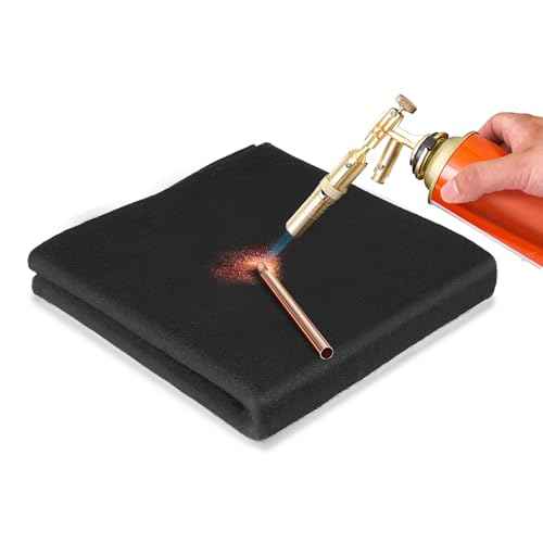 Fireproof Welding Blanket 12x12 Inch 1 Piece, 10mm Thick Heat Resistant Soldering Mat, UL and SGS Certified Insulation Pad for Plumbing, HVAC, Welding and Brazing