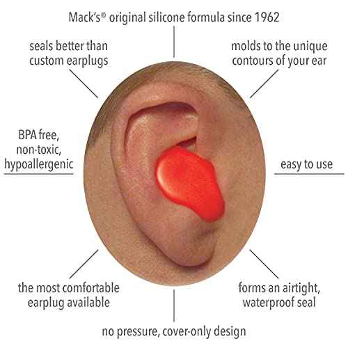 Mack's Snore Mufflers Silicone Putty Ear Plugs, 6 Pair - Comfortable, Moldable Silicone Ear Plugs for Sleeping, Snoring, Loud Noise & Traveling | Made in USA