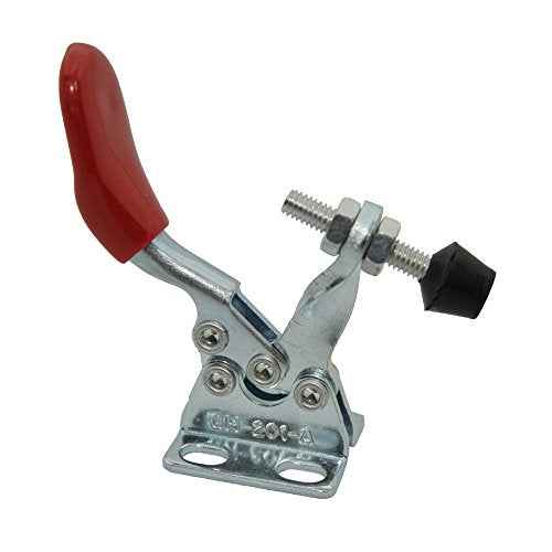 4PCS Toggle Clamp 201A Hand Tool 60 lbs / 27kg Holding Capacity Antislip Horizontal Quick Release Tool Silver&red