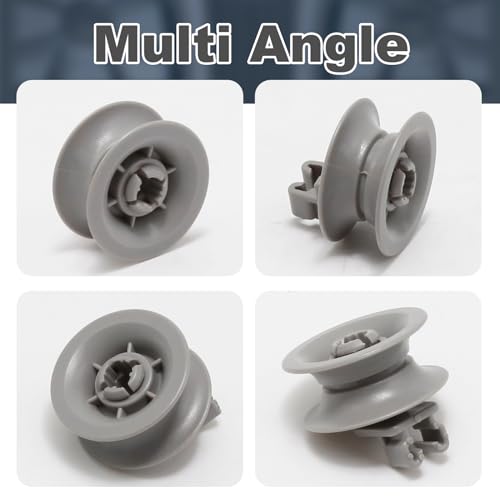 Aynaxcol 8Pcs Upper Rack Wheel Assembly for Bosch Dishrack - Model 611475 Replacement, Grey, Upper Variation