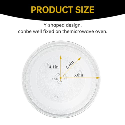 Rotaglass 13.5" Microwave Glass Turntable Plate Replacement for LG/Samsung/GE