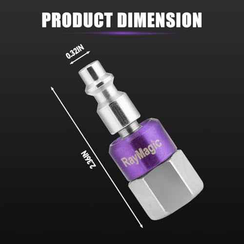 RayMagic Industrial-Grade 1/4" Swivel Air Plug, 2-Pack 360¡Æ Swivel Steel Plug, 1/4-Inch NPT Female 18-Threads, Air Hose Fittings(Purple)