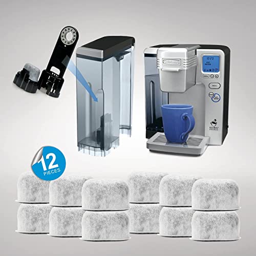 12 Pack Cuisinart Charcoal Water Filters for All Coffee Makers - Brensten 1-7/8 x 3/4 x 1