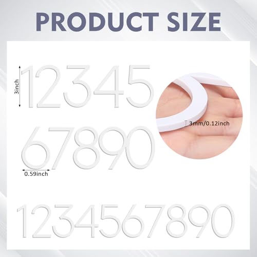 Leinuosen White Acrylic Mailbox Numbers Set, 3 Inch Classic Style, 20 Pieces