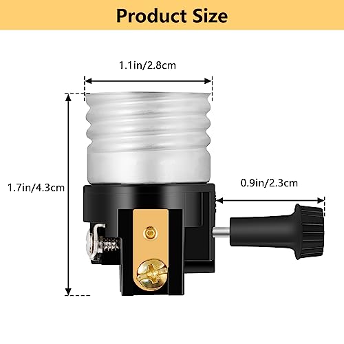 Baocuz UL Listed E26 Light Socket Replacement Kit with ON/Off Switch - 2 Pack