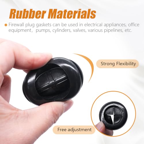 15 Sizes Rubber Grommet Kit Firewall Wire Hole Plugs with Retractable Knife - Cable Protection & Management
