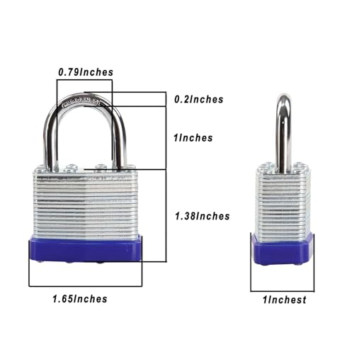 SEPOX 3-Pack Heavy Duty Outdoor Keyed-Alike Laminated Steel Padlocks 1-9/16"