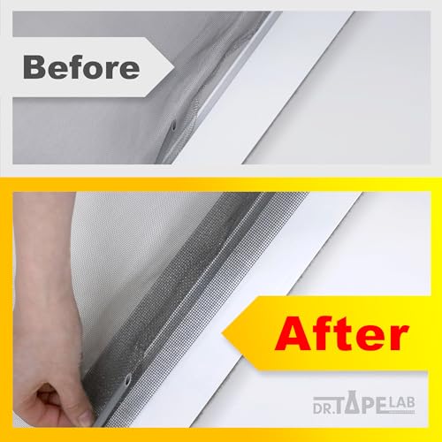 DR.TAPELAB Gray Window Screen Repair Tape 4in x 15ft Waterproof Mesh Patch Kit