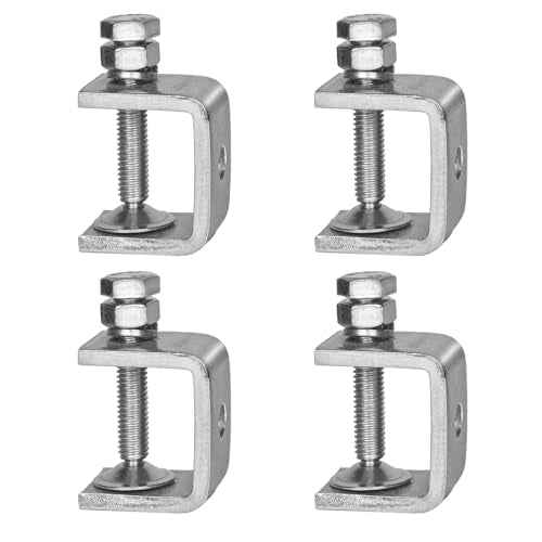4 Pack Stainless Steel C Clamps 0.79" with Stable Wide Jaw Opening, Small C-Vise Clamps Heavy Duty U Clamp for Metalworking Woodworking Welding Mounting