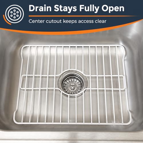 Better Houseware White Sink Protector Grid 16x12.3x1 Inches Kitchen Sink Mat