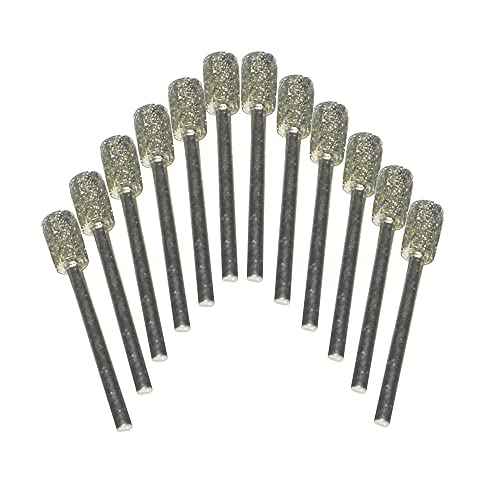 Luo ke 12 Pcs Diamond Burr, 1/8 Inch Shank Diamond Grinding Bits For Dremel Rotary Tool (Cylinder Head)