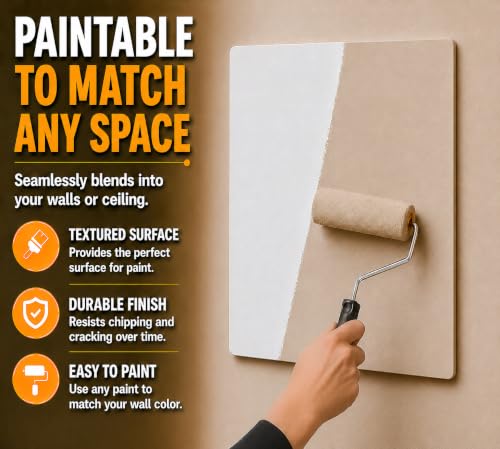 Morvat 12x12 Inch Adjustable Spring Access Panel for Drywall & Ceiling, Heavy-Duty Wall Hole Cover Plate, White